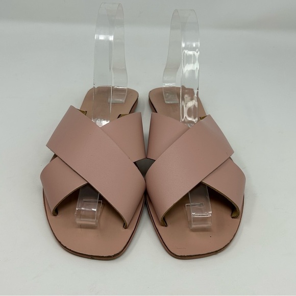 Seychelles Light Blush Pink Leather Slide Sandals Size 7 Summer Casual - Picture 4 of 12